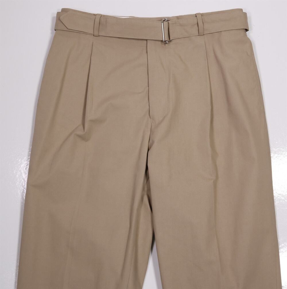 Officine Generale Paris Hugo Pant Tan Tapered Leg Belted 46 FR 31x28